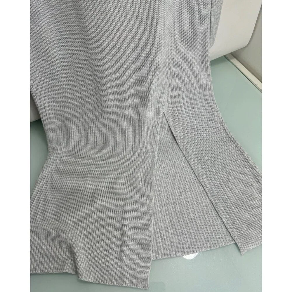 Abound Womens Midi Knit Sweater Dress Turtleneck Small S Gray Side Slit New NWT - Picture 11 of 12